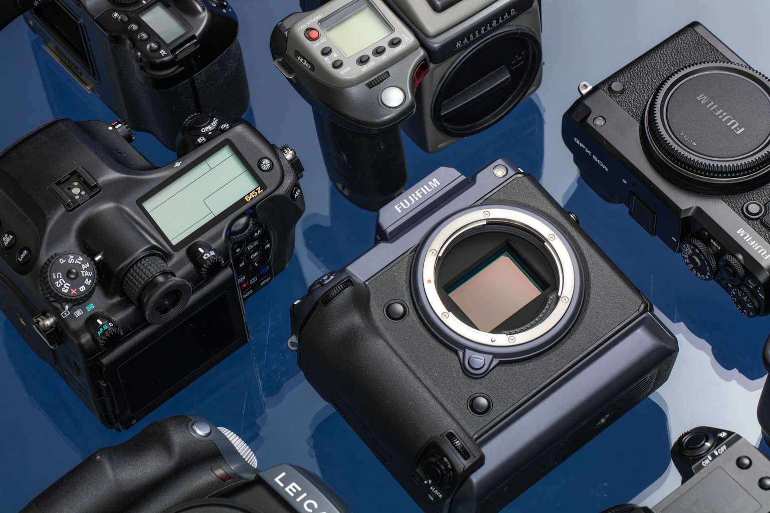 A collection of high-end camera bodies